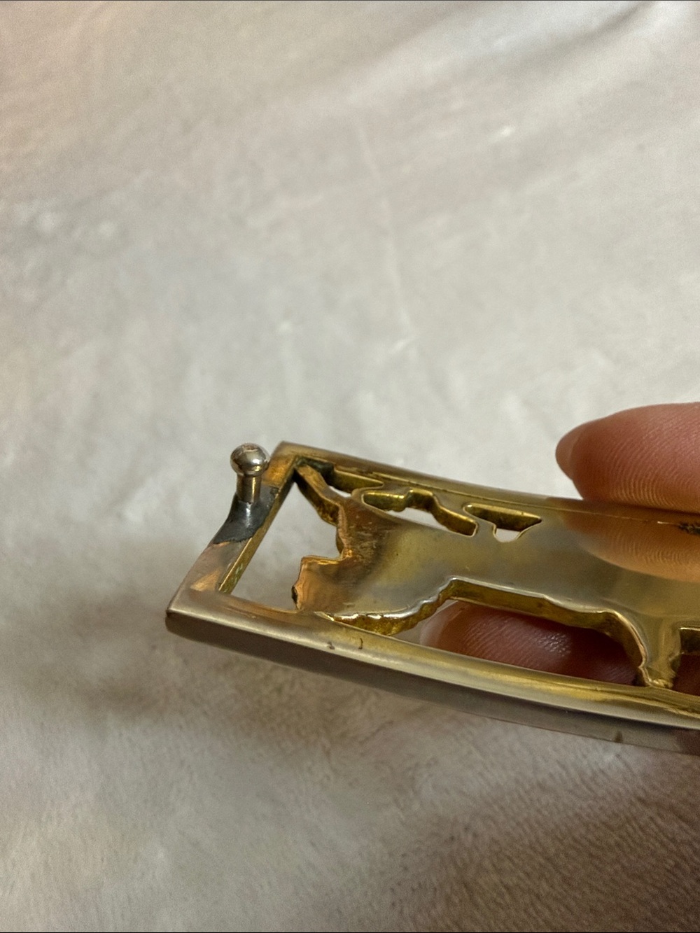 Authentic Vintage Celine Sulky Horse Carriage Belt Buckle Italy 1” Belt Two Tone - Picture 5 of 7
